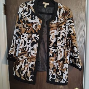 Dress Barn Black and Brown Patterned Blazer